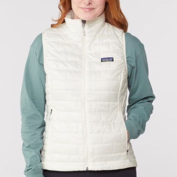 Patagonia Women's‎ Nano Puff Vest Jacket Medium Birch White Nwt - Picture 1 of 8